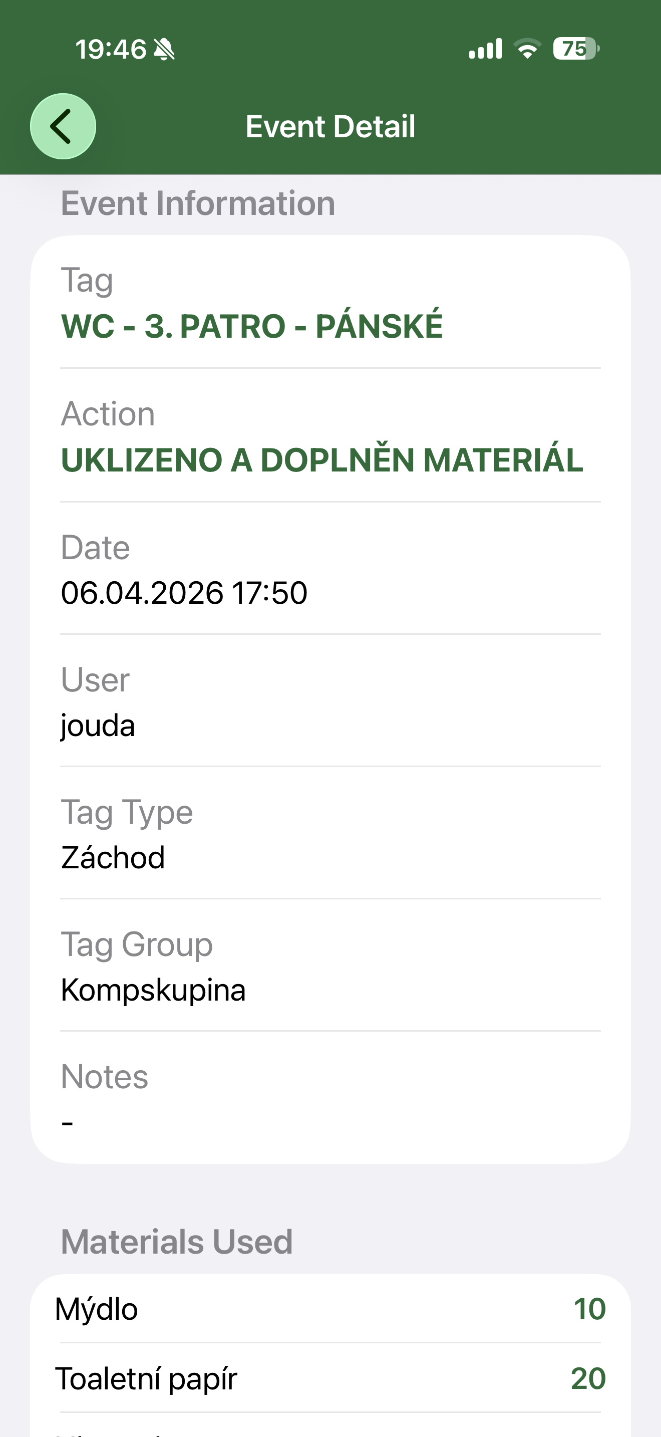 Event detail